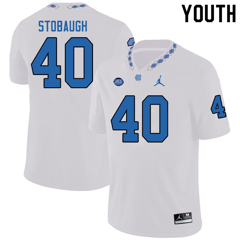 Jordan Brand Youth #40 Ben Stobaugh North Carolina Tar Heels College Football Jerseys Sale-White - Click Image to Close
